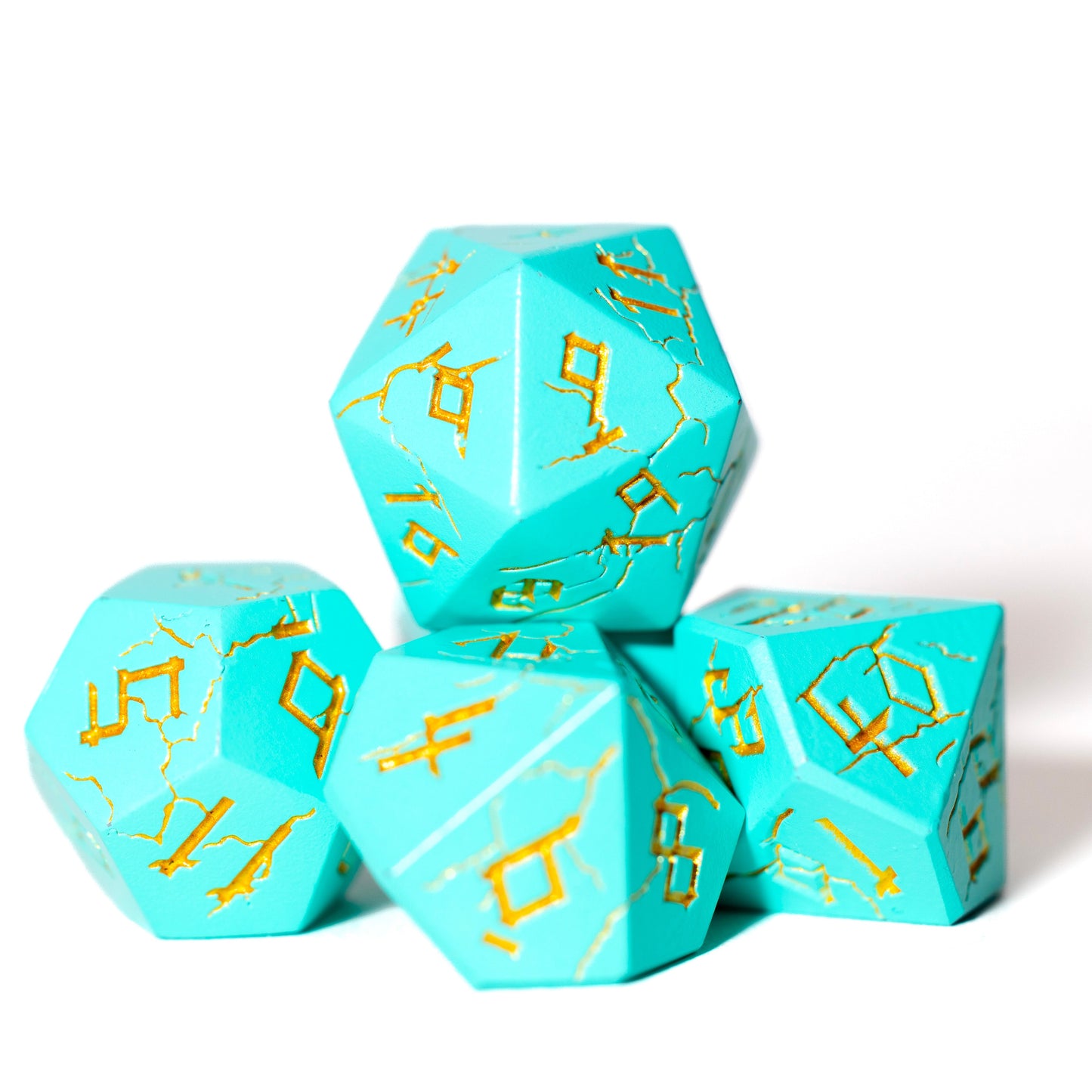 Shop Barbarian Dice - Turquoise & Gold at Dragonheart Dice