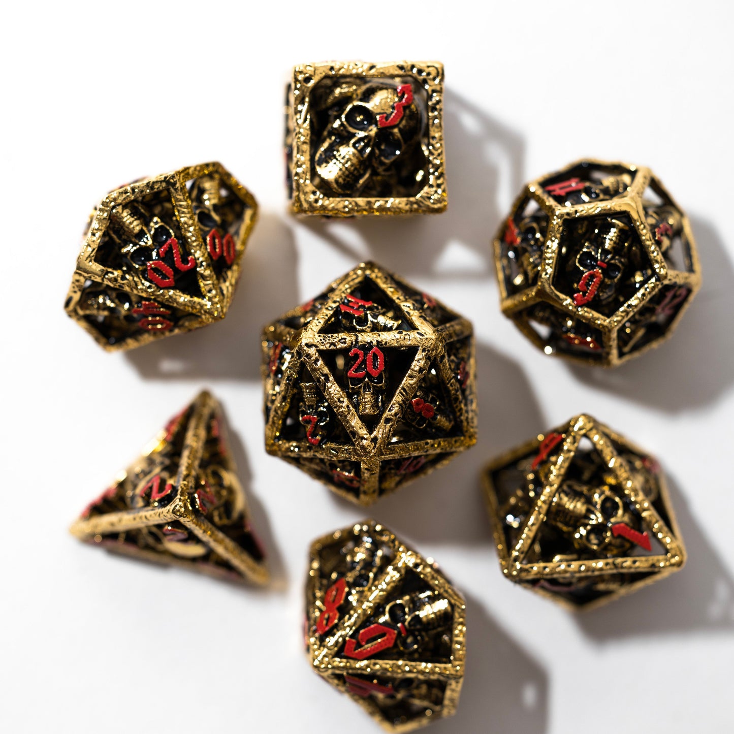 Shop Skull's Grin - Gold with Red at Dragonheart Dice