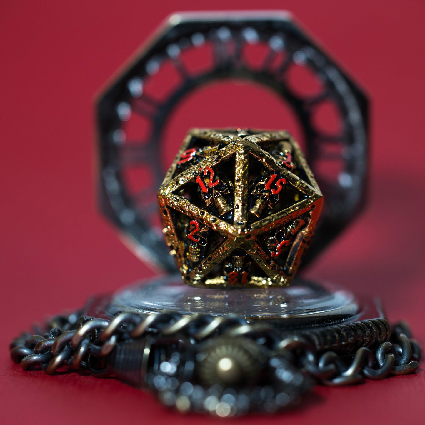 Shop Skull's Grin - Gold with Red at Dragonheart Dice