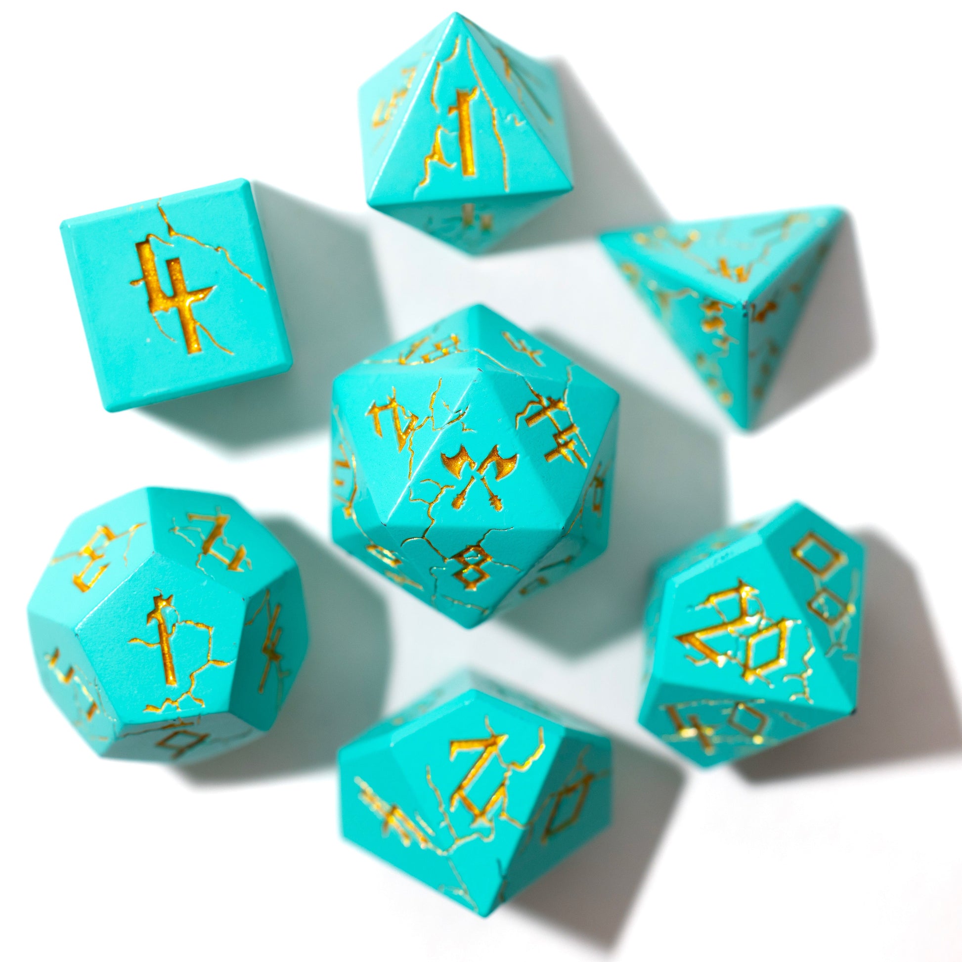 Shop Barbarian Dice - Turquoise & Gold at Dragonheart Dice