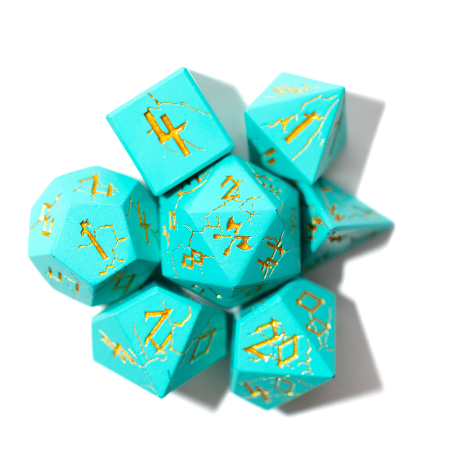 Shop Barbarian Dice - Turquoise & Gold at Dragonheart Dice