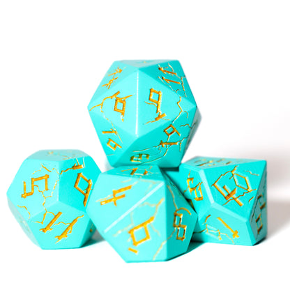 Shop Barbarian Dice - Turquoise & Gold at Dragonheart Dice