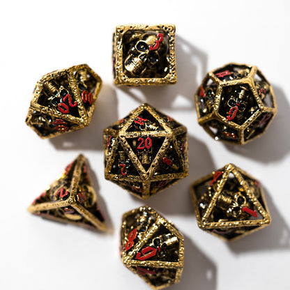 Shop Skull's Grin  - Gold with Red at Dragonheart Dice