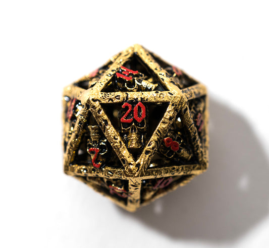Shop Skull's Grin  - Gold with Red at Dragonheart Dice