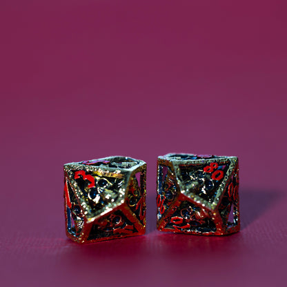 Shop Skull's Grin  - Gold with Red at Dragonheart Dice